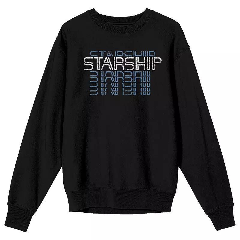 Mens Starship Repeated Text Long Sleeve Graphic Tee Product Image