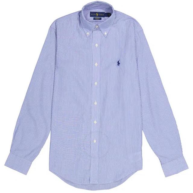 Men's Blue Striped Cotton Shirt Product Image