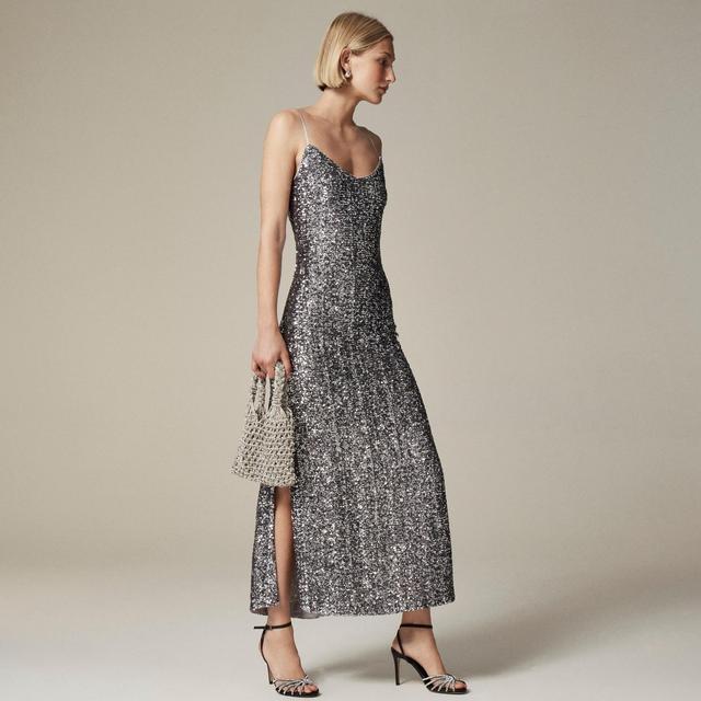 Sequin floor-length slip dress Product Image