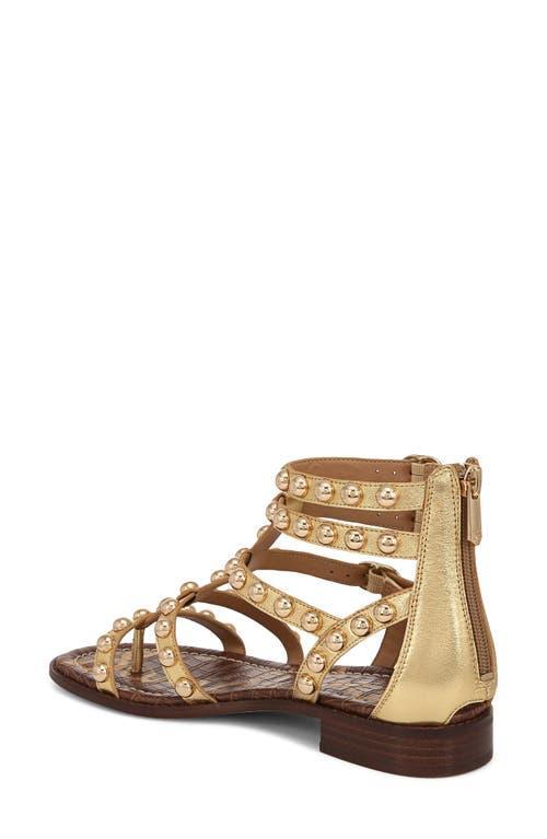 SAM EDELMAN Estella Studded Gladiator Sandal Gold Mine Leather Product Image