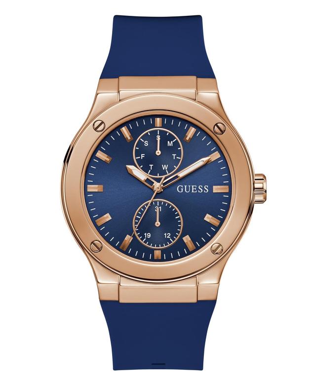 Guess Mens Multi-Function Blue Silicone Watch 45mm - Blue Product Image