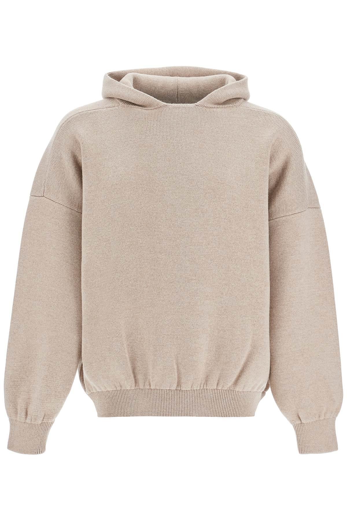 FEAR OF GOD Hooded Knit Sweatshirt With In Cream Product Image