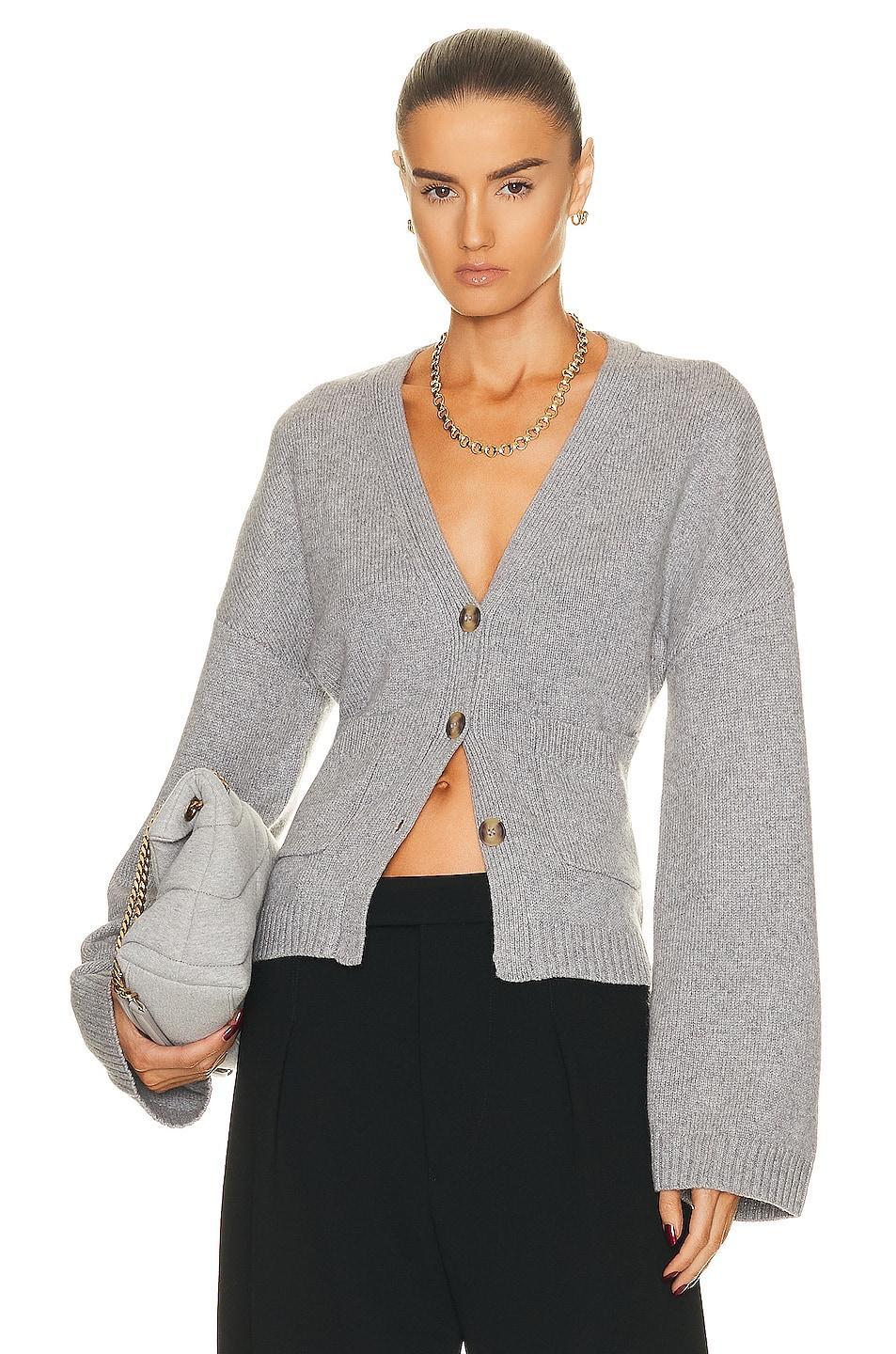 Helsa Sanna Cardigan in Heather Grey - Grey. Size M (also in L, XL). Product Image