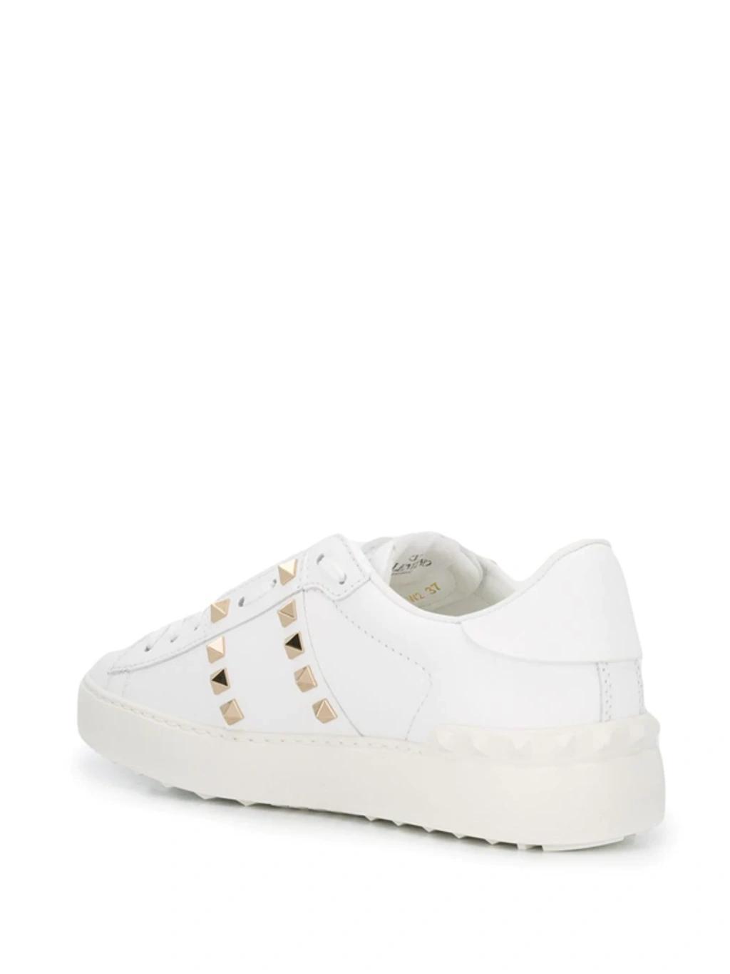 White Rockstud Untitled Open Sneakers In White 1 Product Image