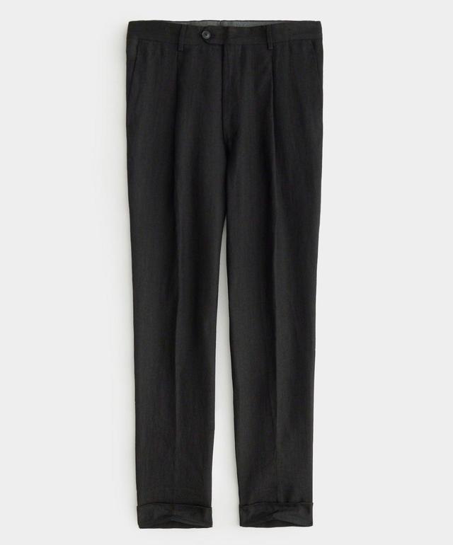 Italian Linen Madison Trouser in Black Product Image