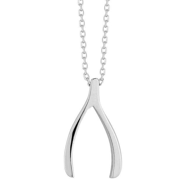 LUMINOR GOLD Wishbone Pendant Necklace, Womens White Product Image