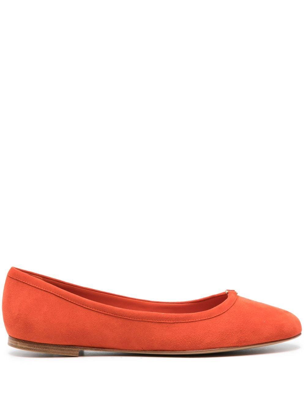 Orange Marcie Suede Ballerina Shoes Product Image