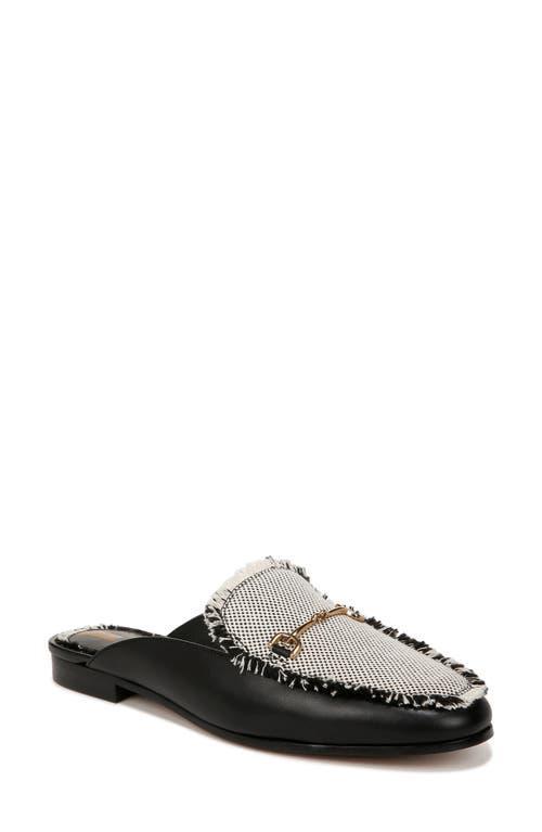 Sam Edelman Linnie Fray Leather and Fabric Bit Buckle Loafer Mules Product Image