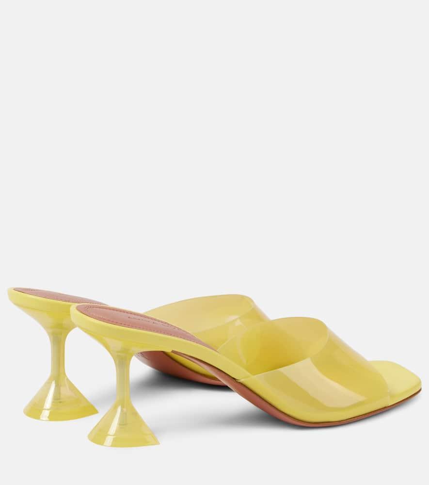 AMINA MUADDI Lupita Glass Pvc And Leather Mules In Yellow Product Image