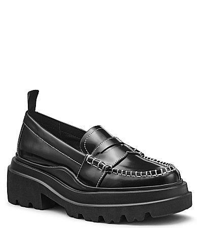 G.H. Bass Platform Lug Leather Penny Loafers Product Image