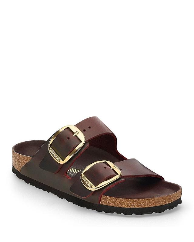 Birkenstock Womens Arizona Oiled Leather Big Buckle Detail Slide Sandals Product Image