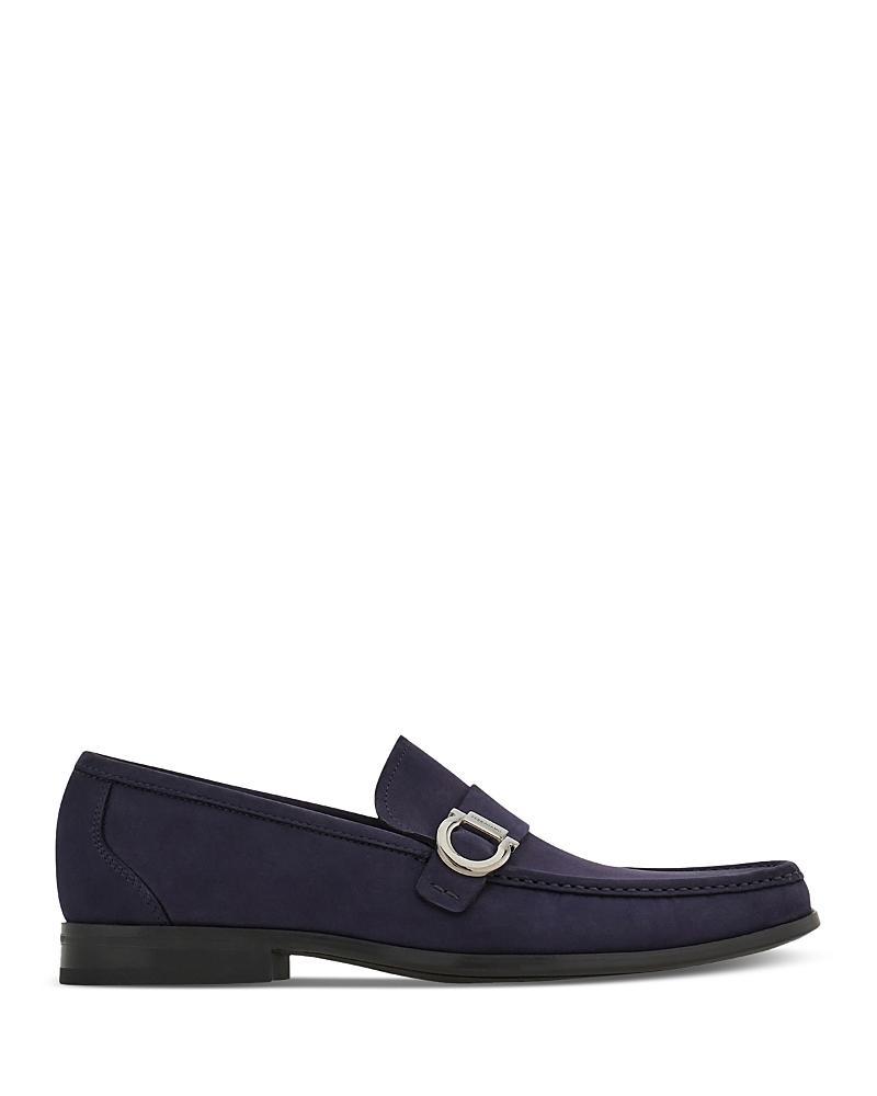 Ferragamo Mens Moccasin Loafers with Gancini Ornament Product Image