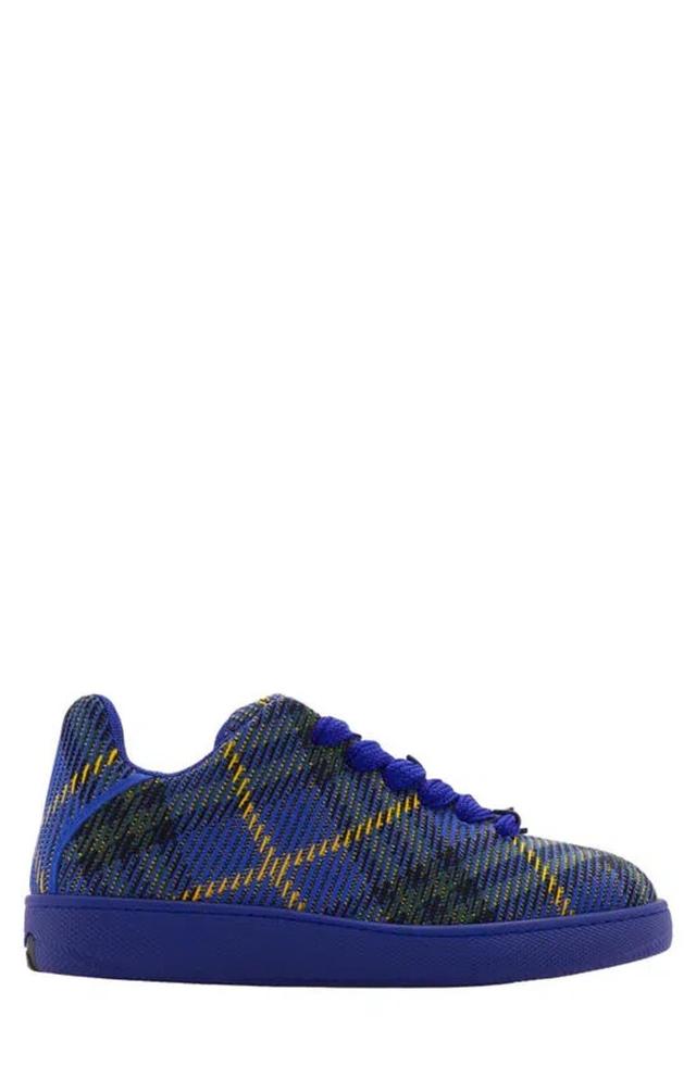 BURBERRY Check-knit Box Sneakers In Bright Navy Check Product Image