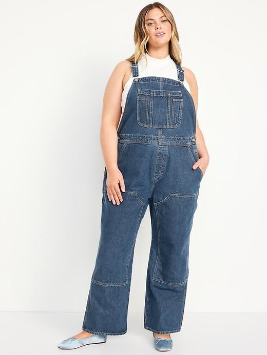 Baggy Wide-Leg Jean Overalls Product Image