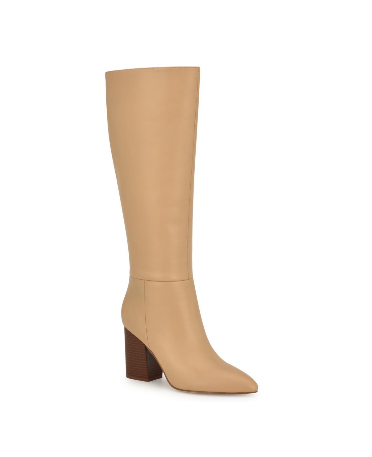 Nine West Womens Peachey Block Heel Pointy Toe Knee High Boots Product Image