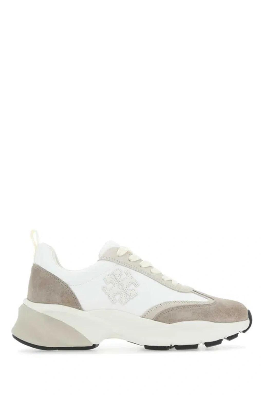 TORY BURCH Good Luck Logo Patch Sneakers In Beige Product Image