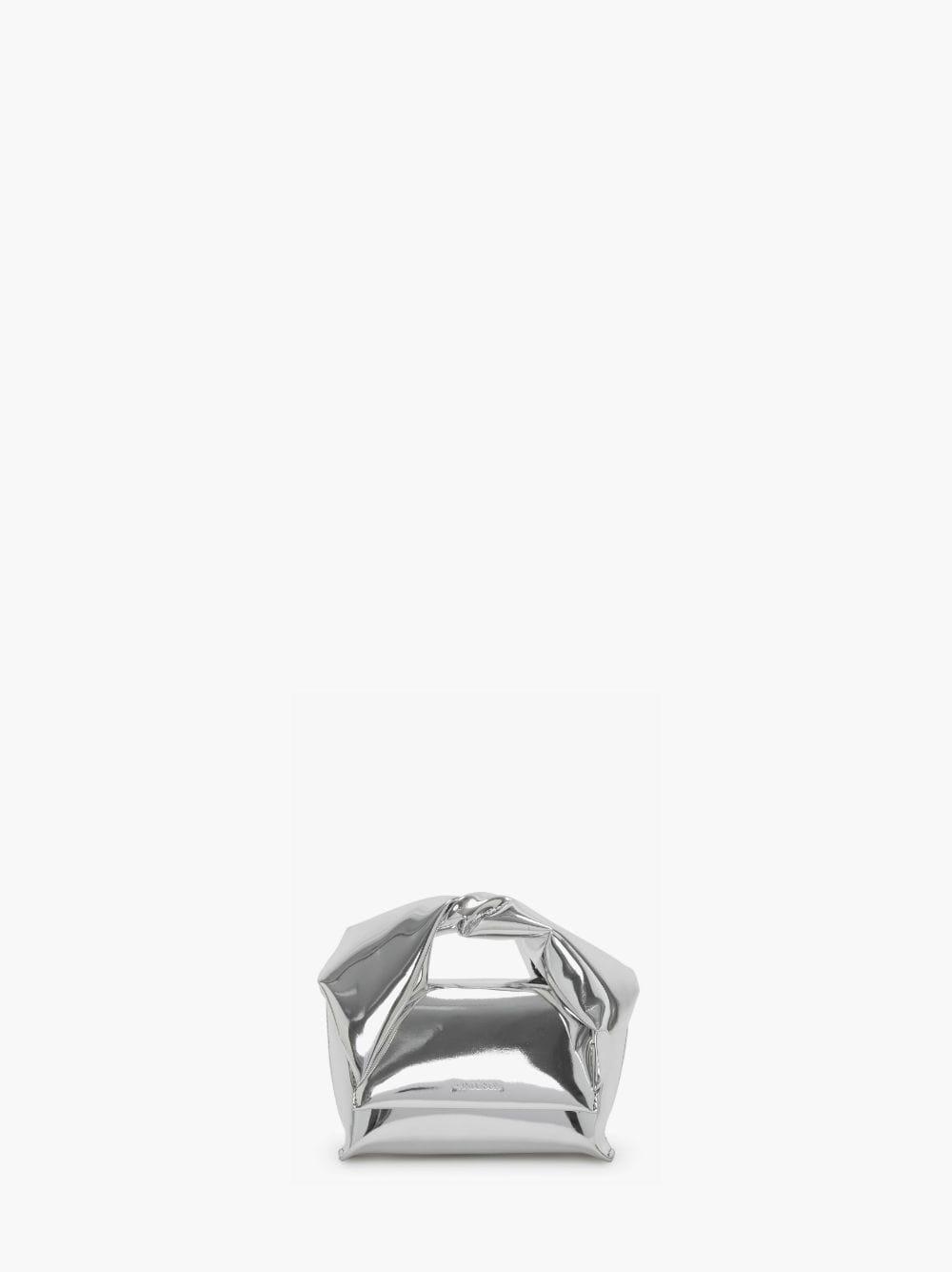 SMALL TWISTER - METALLIC TOP HANDLE BAG in silver | JW Anderson US  Product Image