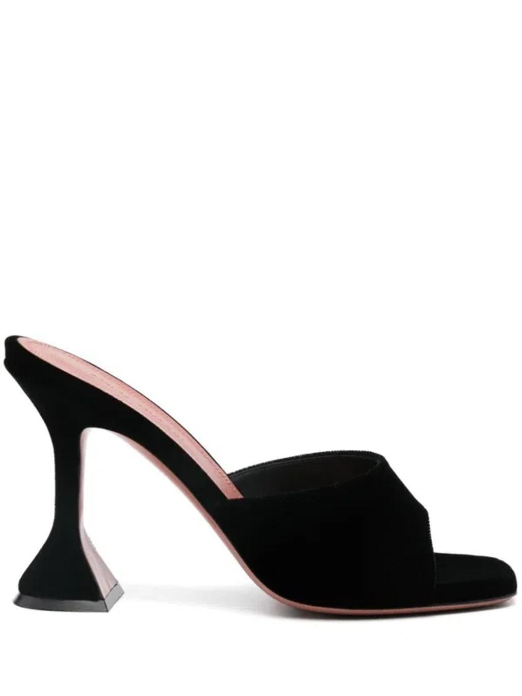 Lupita Velvet Mules In Black Product Image