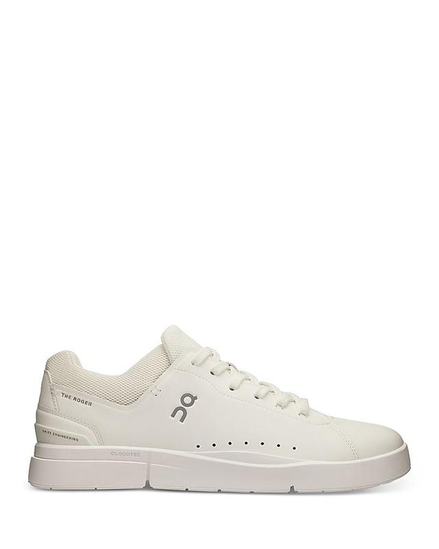 On Mens The Roger Advantage Low Top Sneakers in All White Product Image