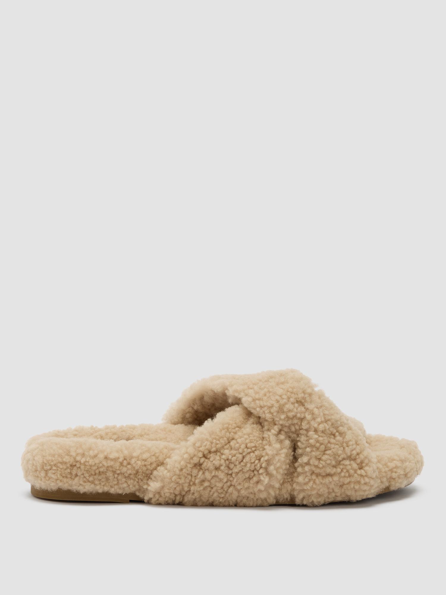 EILEEN FISHER Dello Shearling Slide Sandalfemale Product Image