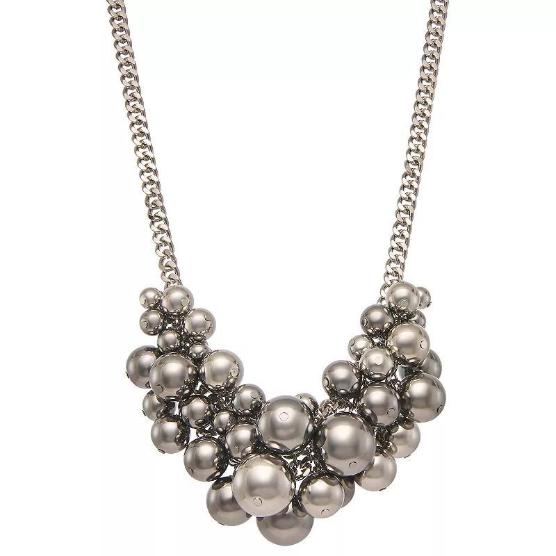 Simply Vera Vera Wang Silver Tone Multi-Size Bead Collar Necklace, Womens, Two Tone Product Image