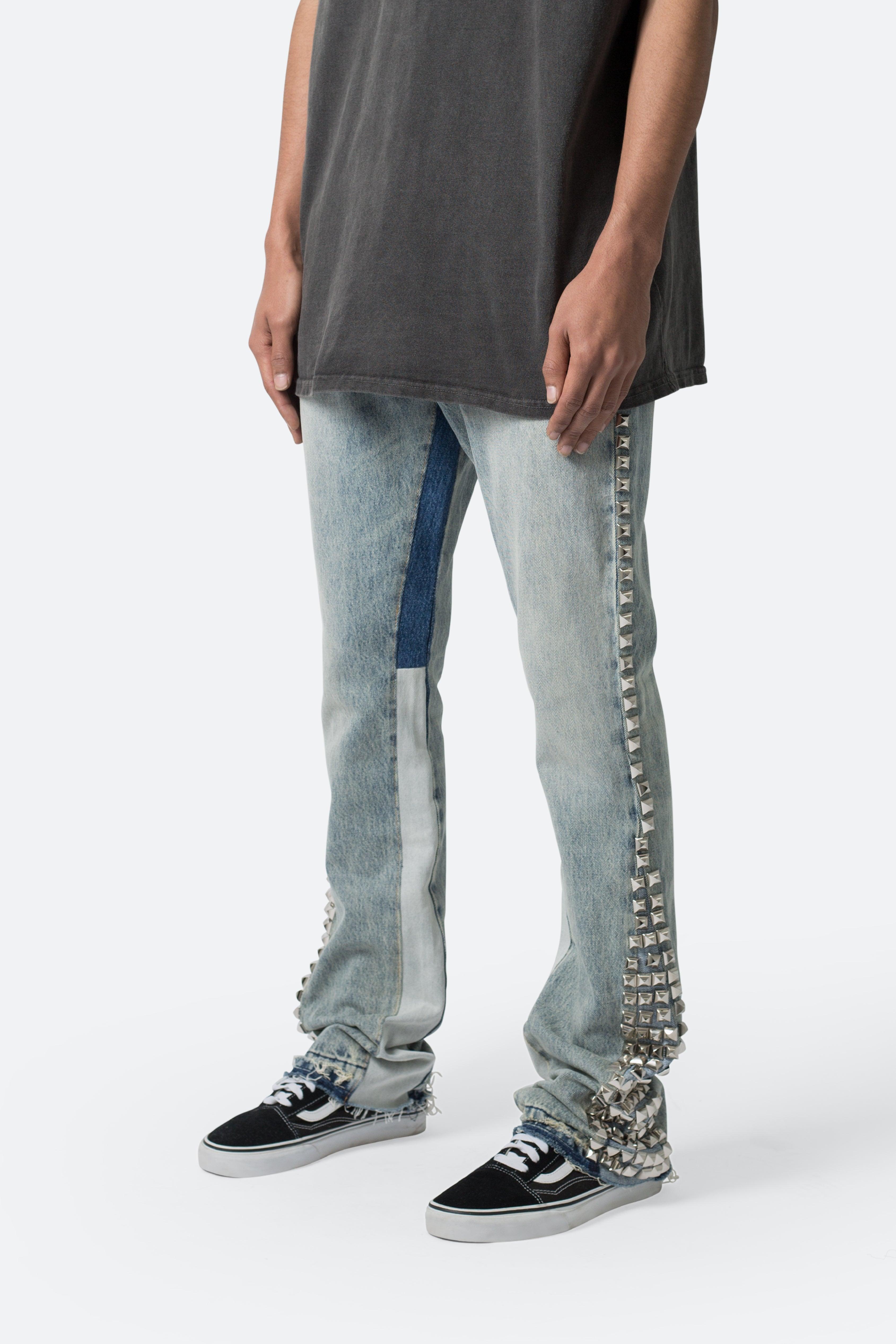 B572 Studded Flare Denim - Blue Product Image