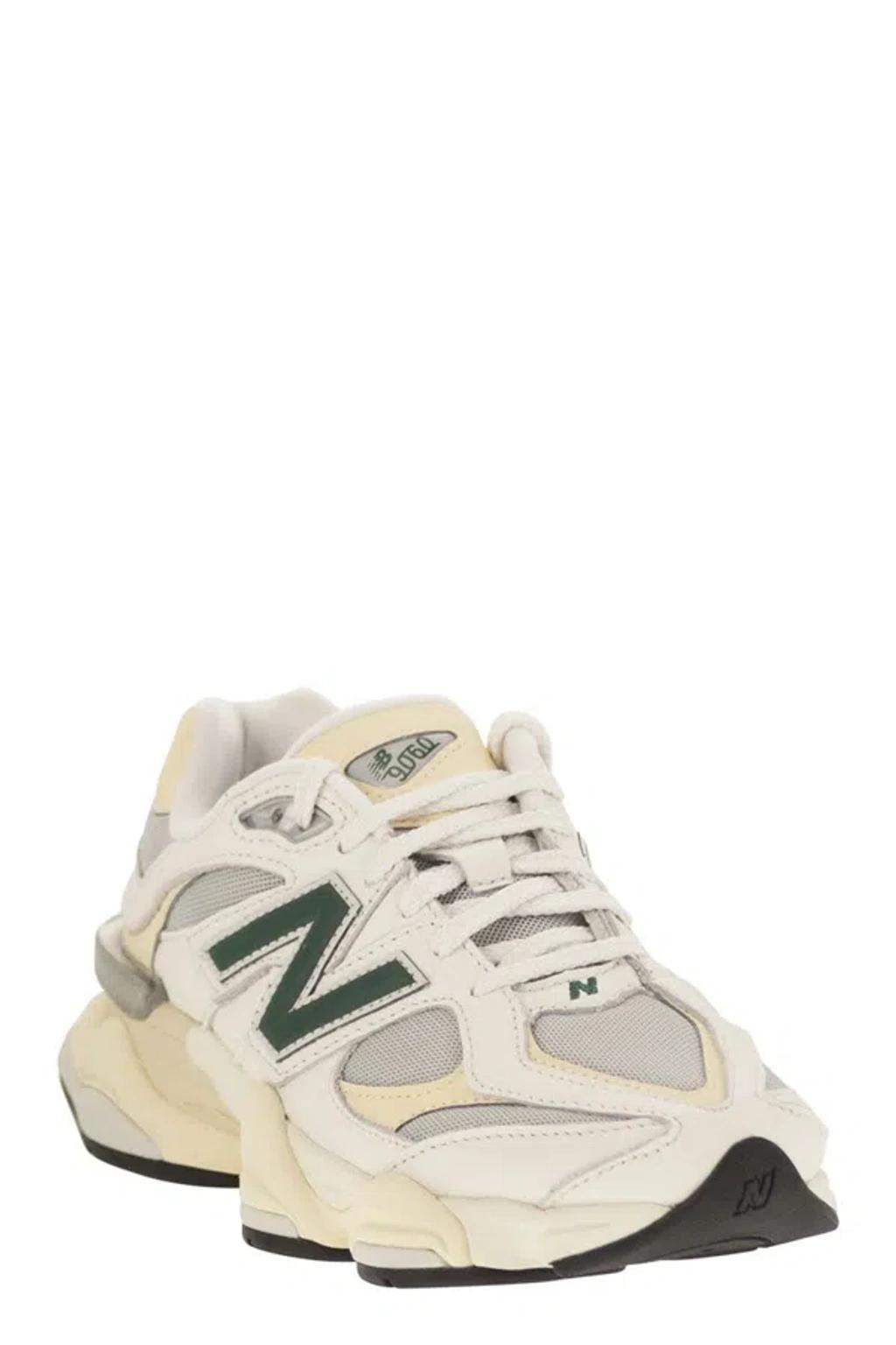 NEW BALANCE Unisex 9060 Sneakers In White/green/beige Product Image