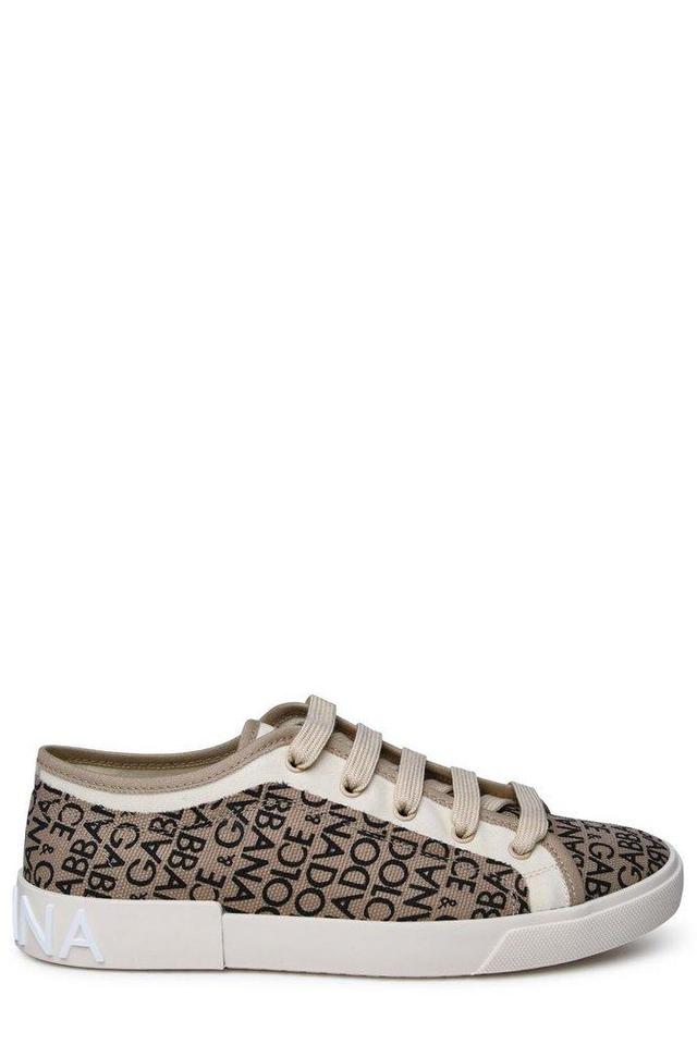 Portofino Logo Jacquard Sneakers In Beige Product Image