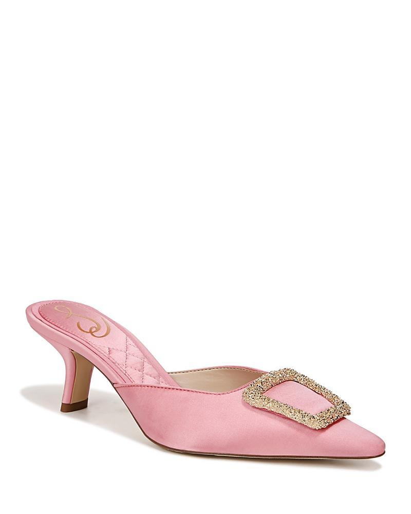 Sam Edelman Brit Kitten Heel Mule Pink Blossom Satin 10.5 Product Image