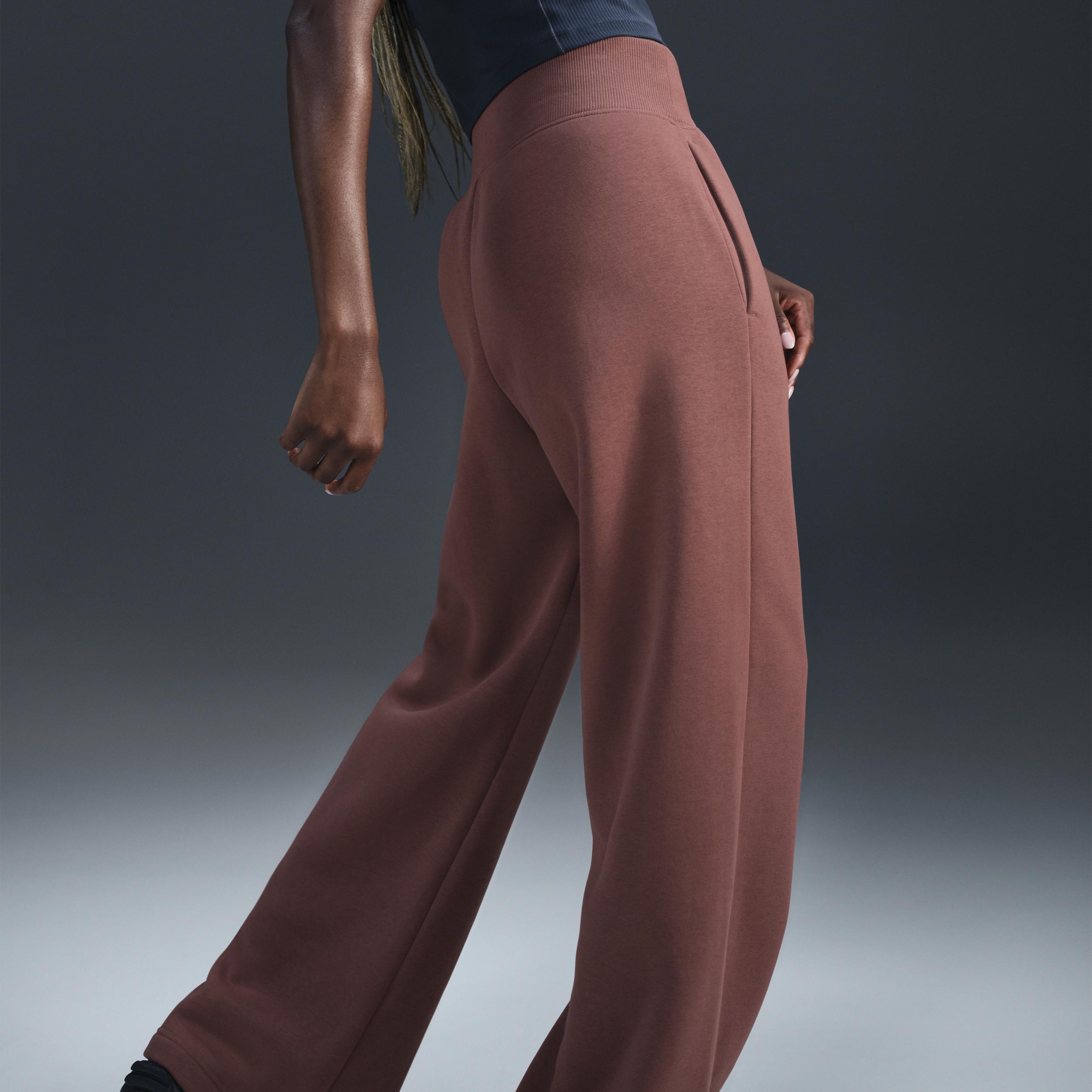 Women's Nike Sportswear Phoenix Fleece High-Waisted Wide-Leg Logo Pants Product Image