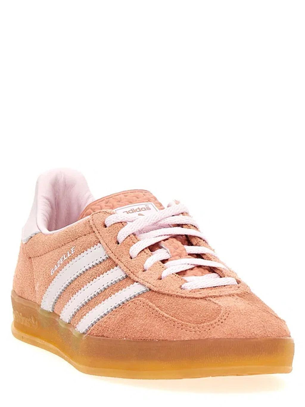 ADIDAS ORIGINALS Gazelle Indoor Gum Sole Sneakers In Orange And Pink Product Image