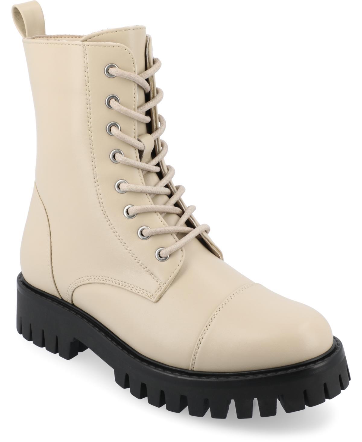 Journee Collection Womens Aaley Medium and Wide Width Lug Combat Bootie - Patent Product Image