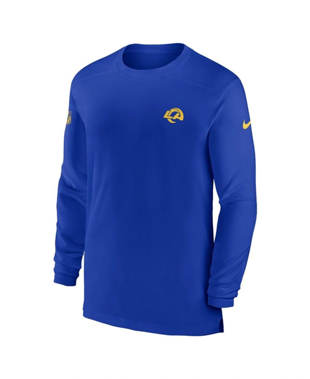 NIKE Men's  Royal Los Angeles Rams Sideline Coach Performance Long Sleeve T-shirt Product Image