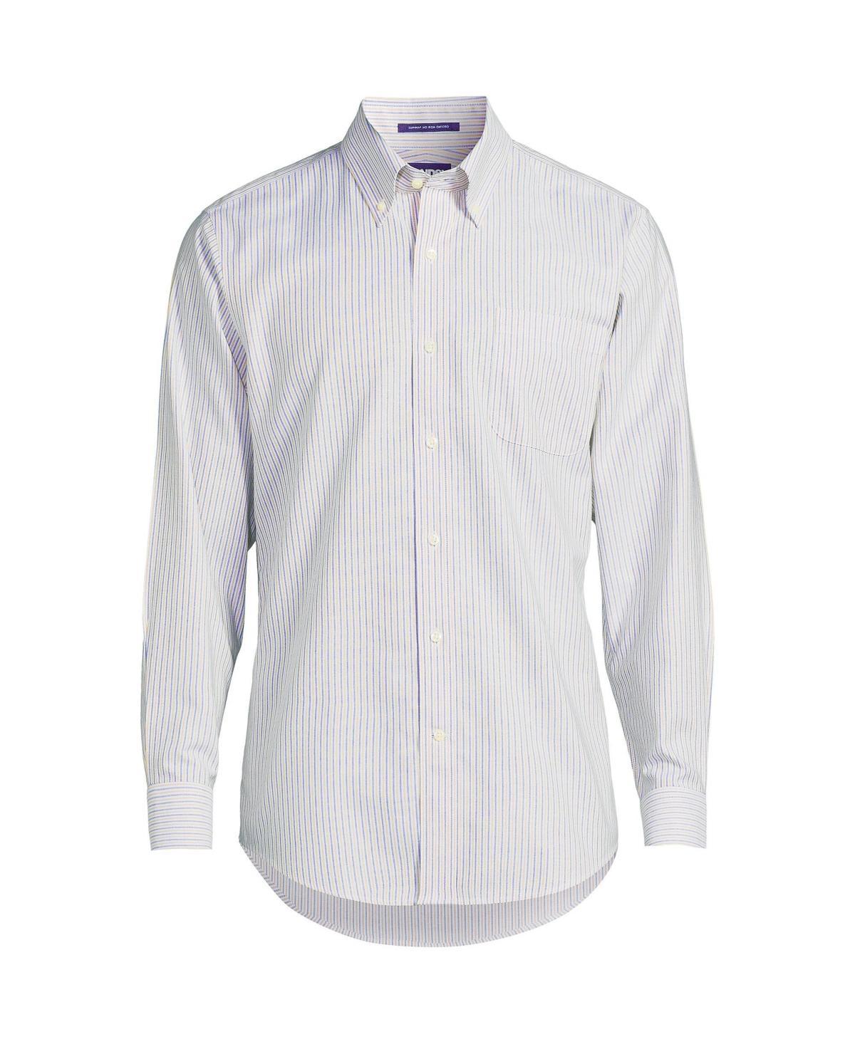 Lands End Mens Pattern No Iron Supima Oxford Dress Shirt Product Image