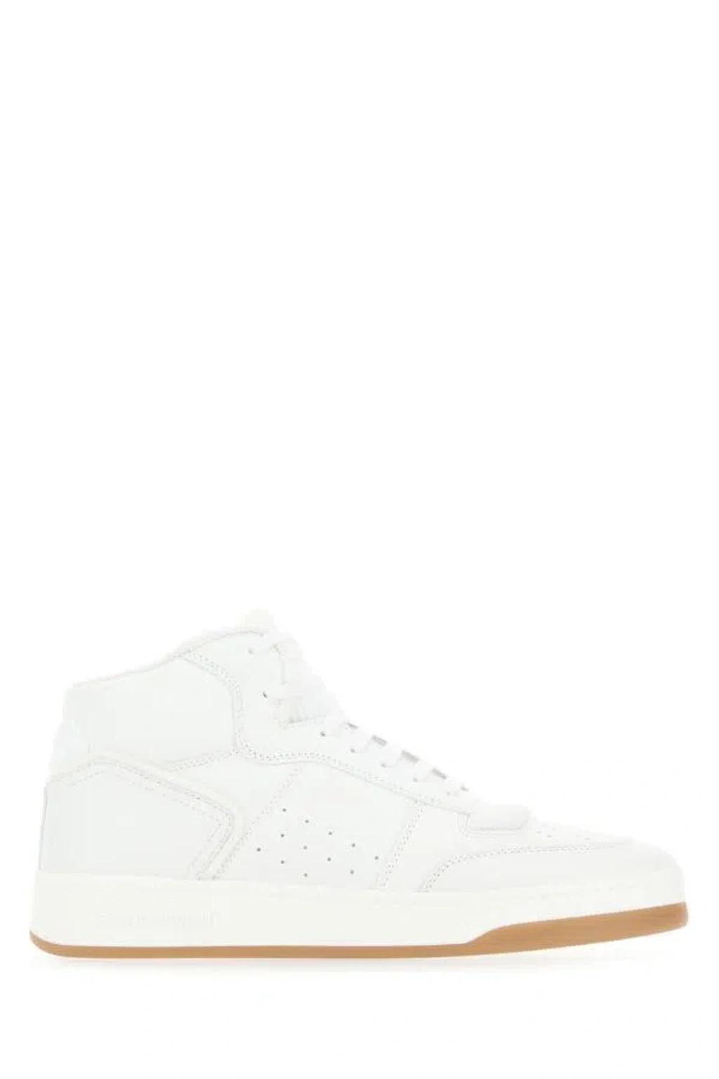 SAINT LAURENT Sl/80 Mid-top Sneakers In White Product Image