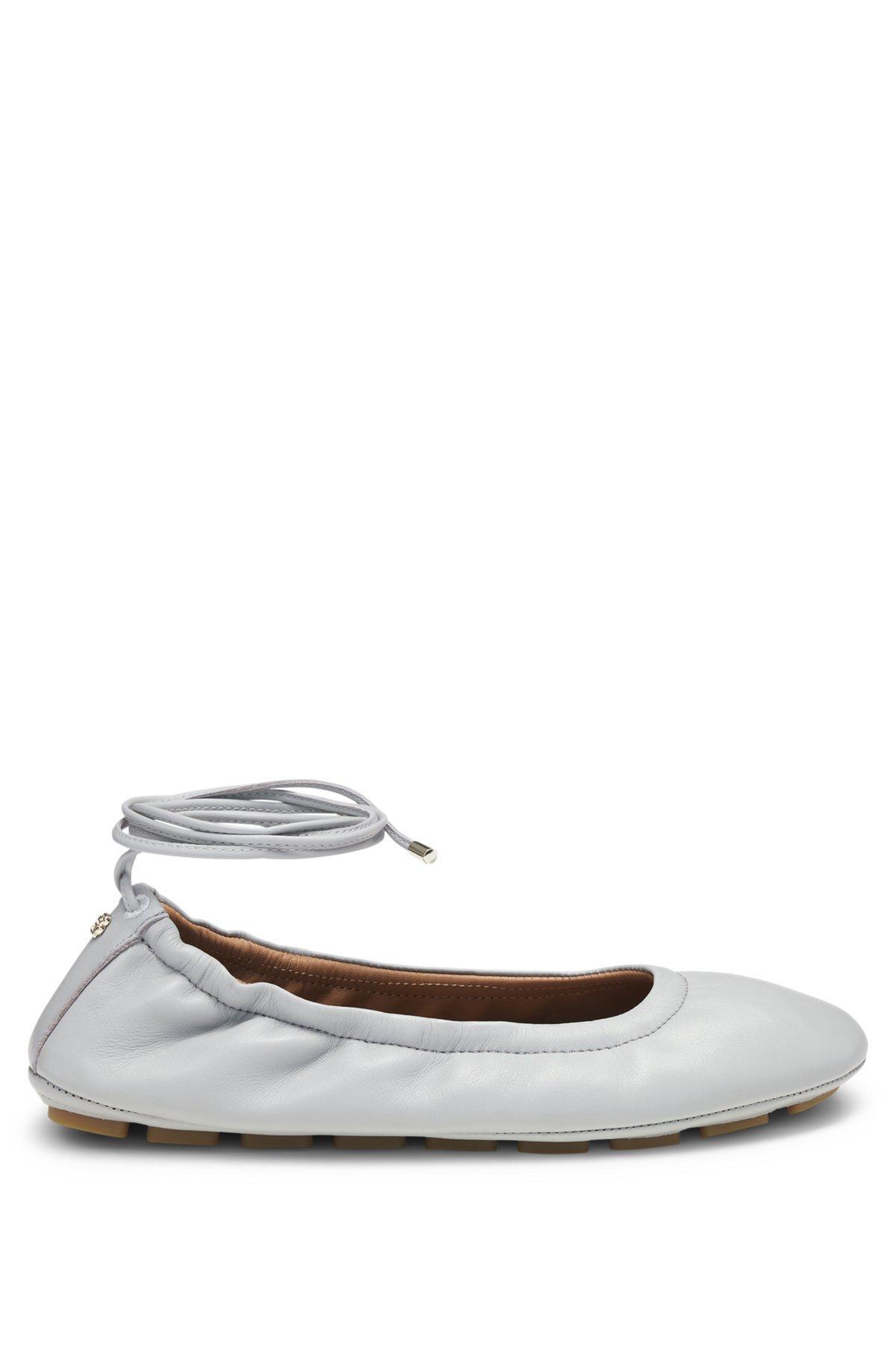 Nappa-leather ballerina pumps with Double B monogram Product Image