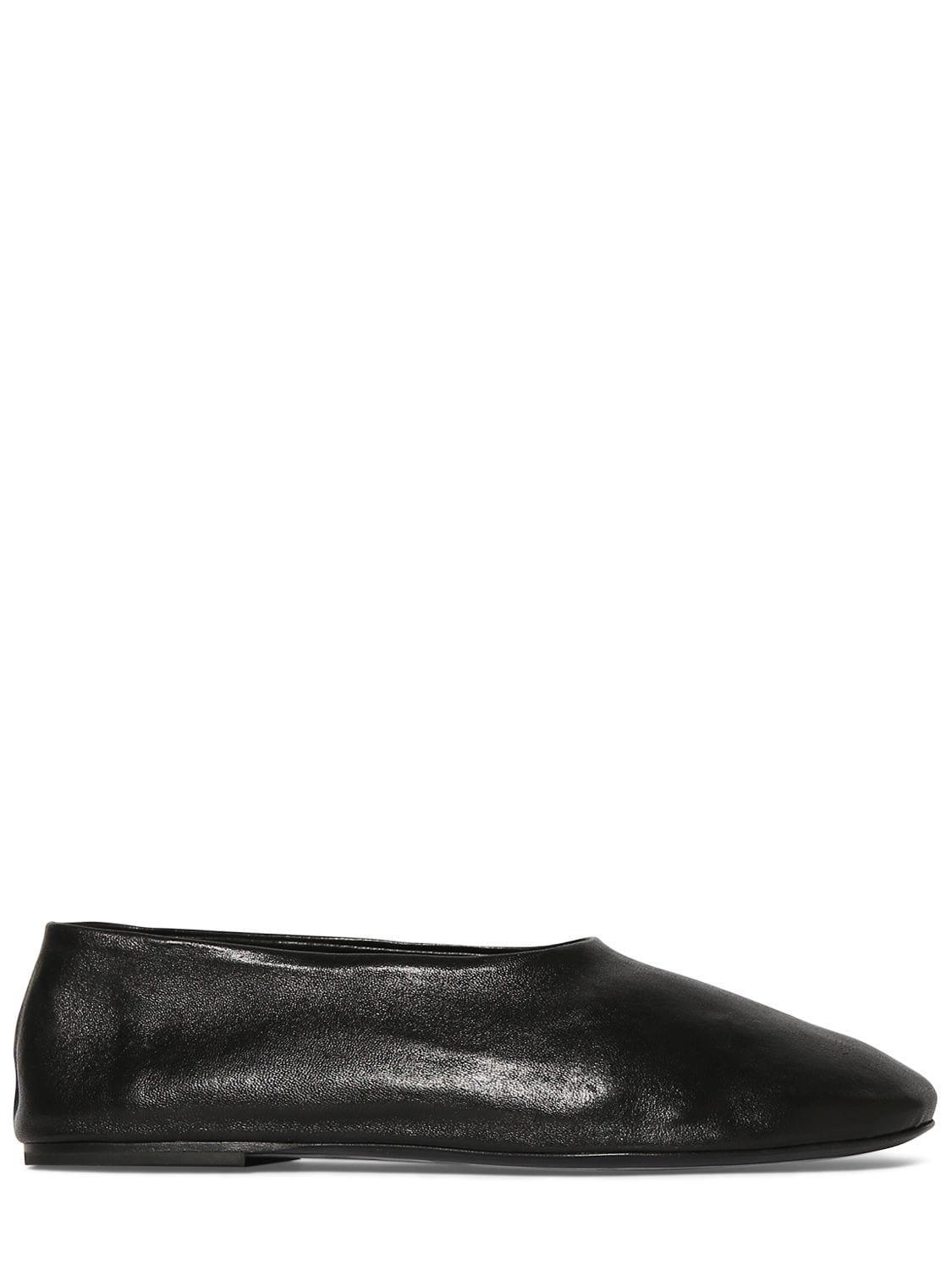 Marcy Leather Ballerinas In Black Product Image