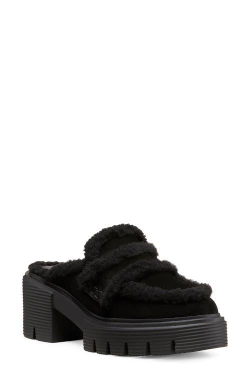 Lennox Genuine Shearling Trim Platform Loafer In Black Product Image