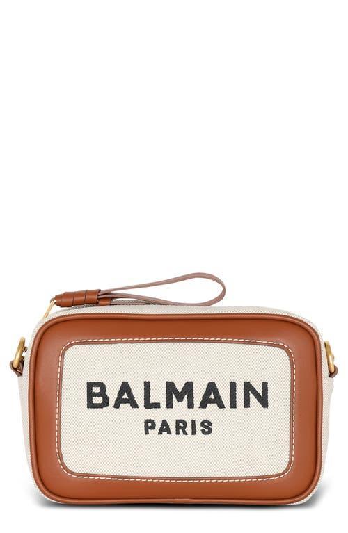 Balmain B-Army Logo Canvas & Leather Crossbody Camera Bag Product Image