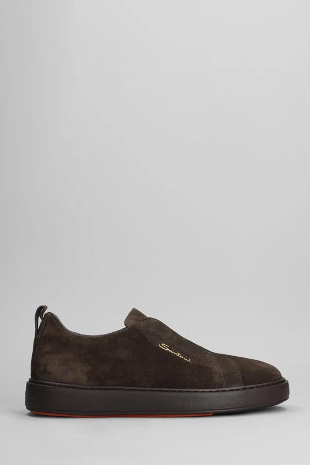 SANTONI Victory Sneakers In Brown product image