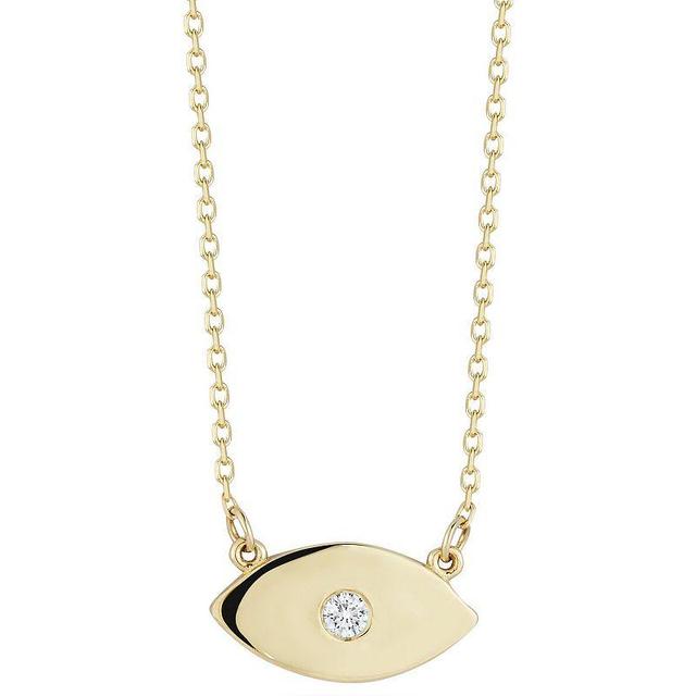 LUMINOR GOLD 14k Gold Diamond Accent Evil Eye Necklace, Womens Yellow Product Image