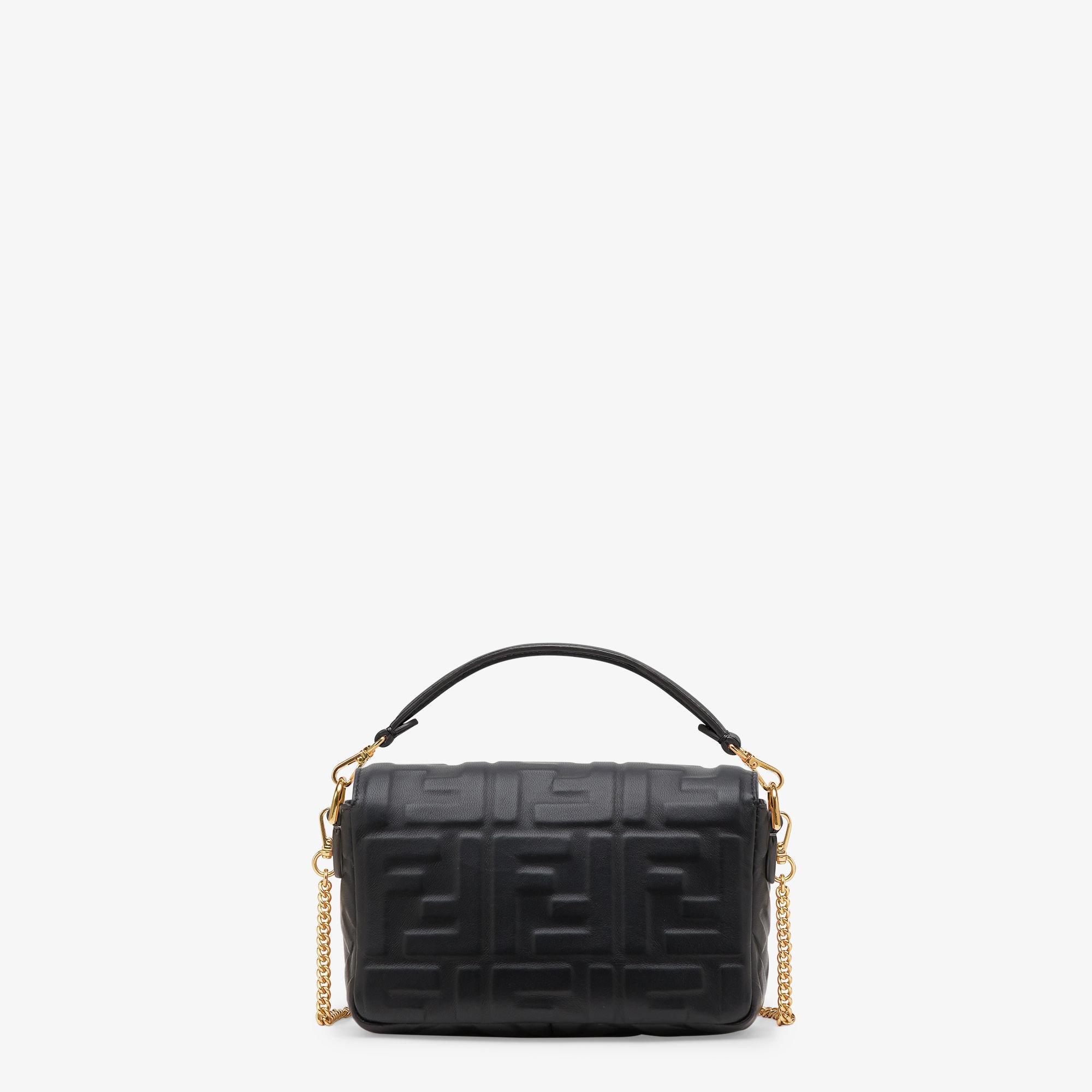 Baguette MiniBlack nappa leather bag with FF motif Product Image