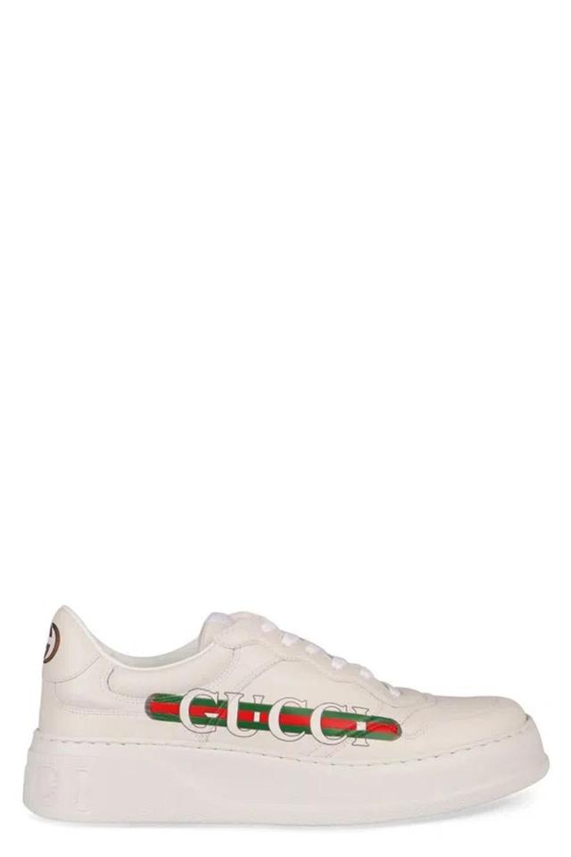 GUCCI Faux Leather Low-top Sneakers In White Product Image