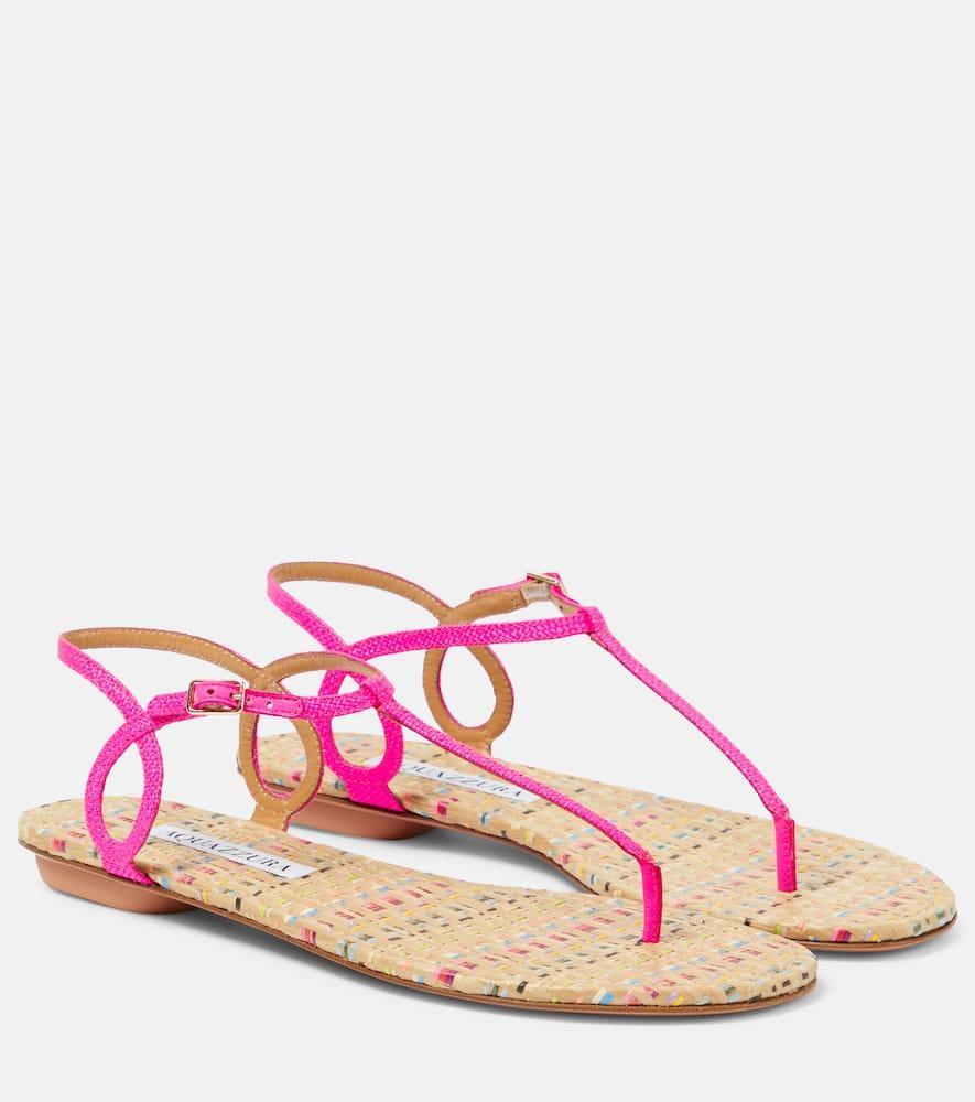 Almost Bare Raffia Sandal In Pink Product Image