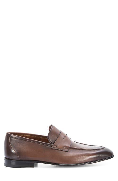 SANTONI Gannon Penny Loafer In Brown Product Image