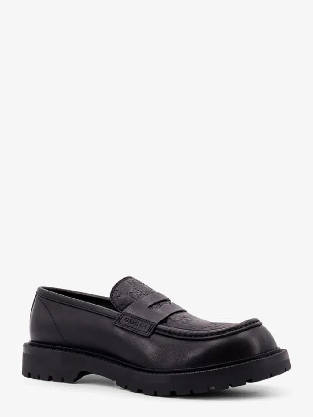 GUCCI Web-stripe Trim Loafers In Black Product Image