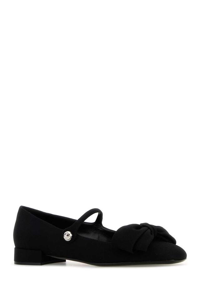 Garavani Bowjane Mary-jane Ballerina In Crepe Fabric 20mm Woman Black 39.5 Product Image