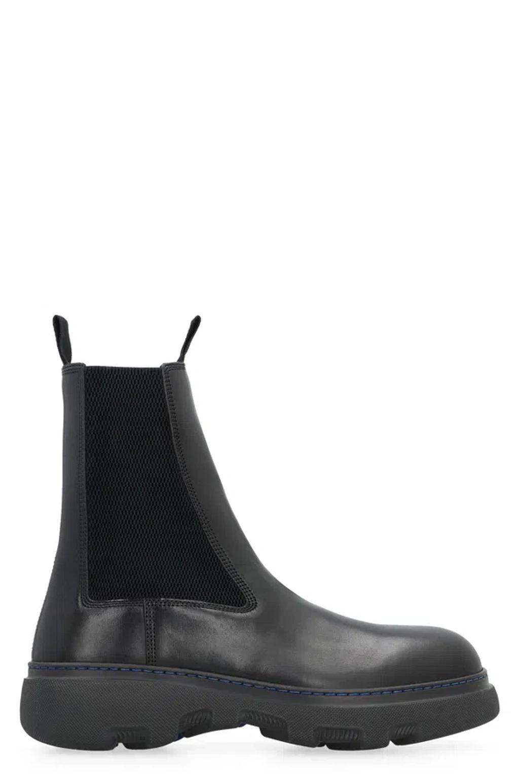 BURBERRY Leather Chelsea Boots In Black Product Image