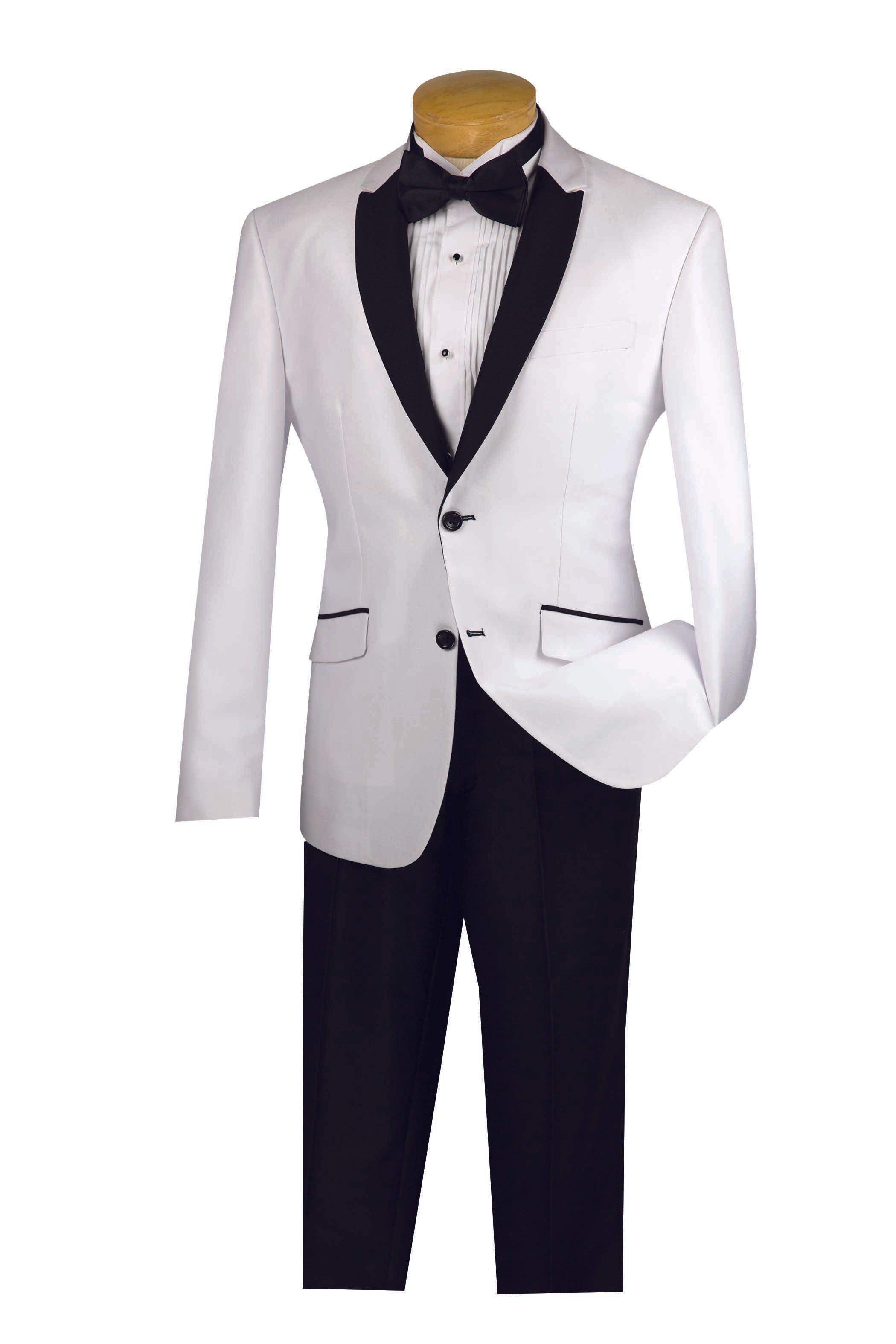 Slim Fit Shiny Sharkskin Men's 2 Piece Suit in White Male Product Image