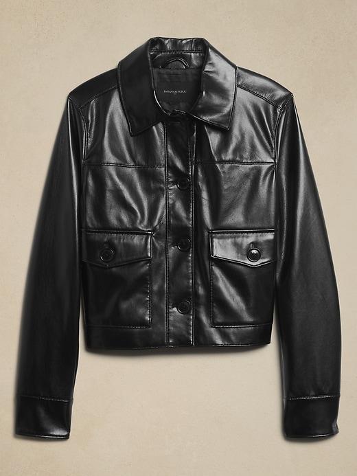 Vegan Leather Short Jacket Product Image